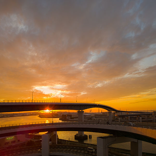 大阪市内の夕景